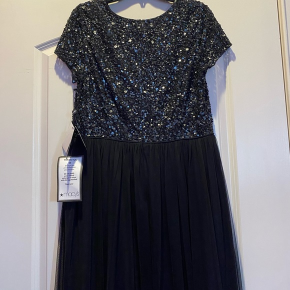 New Plus Size Balck Sequin Lace Formal Dress Excellent Condition - Picture 8 of 10